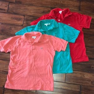 Lacoste polos. 3 Boys size 14.